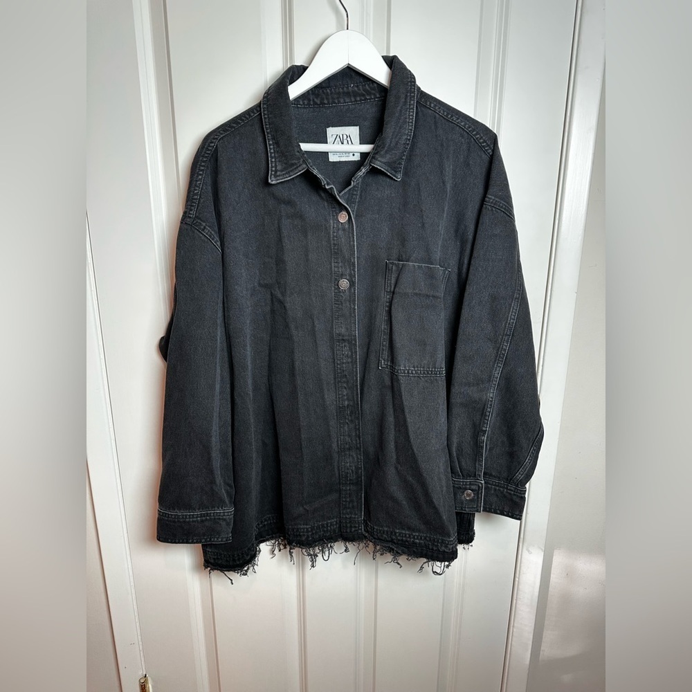 Zara Charcoal Button-Up Shirt